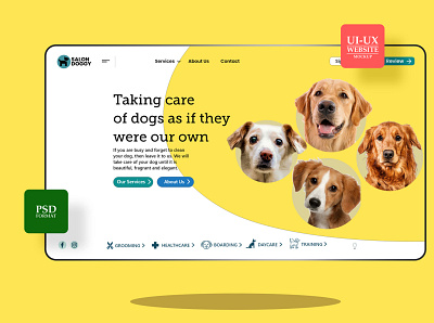 Animal Salon Doggy (Landing Page) graphic design landing page single web ui web web ui