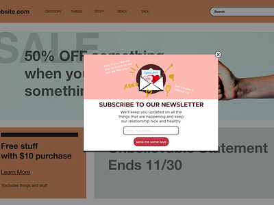 <3 Pop-Up Newsletter Sign-Up