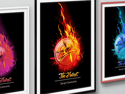 The Hotest Design Community - Debut Shot debut dribbble fire framed hot logo poster