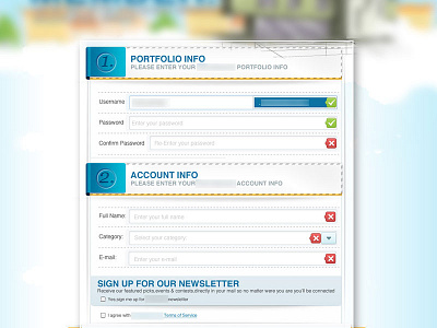 User Signup Form design form interface signup user