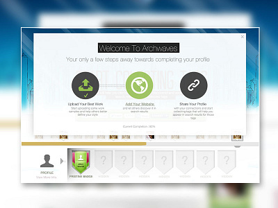User dashboard on-boarding process achievements clean dashboard design gamification onboarding ui user ux
