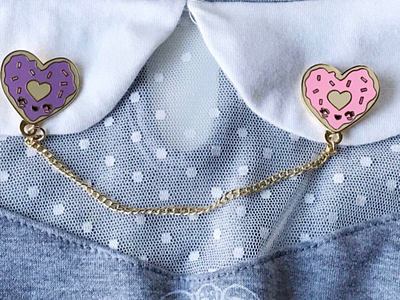 Decided to create my cute heart shape donuts into lapel pins