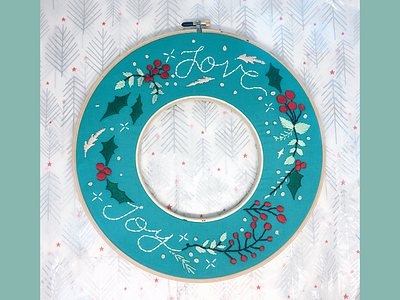 Holiday Embroidery Wreath! art artist creative embroidery holiday