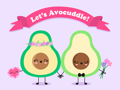 Cutie Valentine’s Vector Art cute avocado valentines