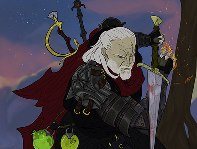 Geralt of Rivia artwork character characterart characterdesign digitalart fanart fantasy game art illustration