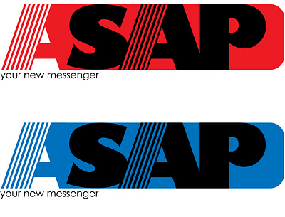 ASAP messenger logo app design flat icon minimal typography ui ux vector web