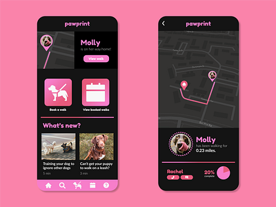Daily UI #20: Location Tracker dailyui dog dog walking dogwalking location location tracker ui
