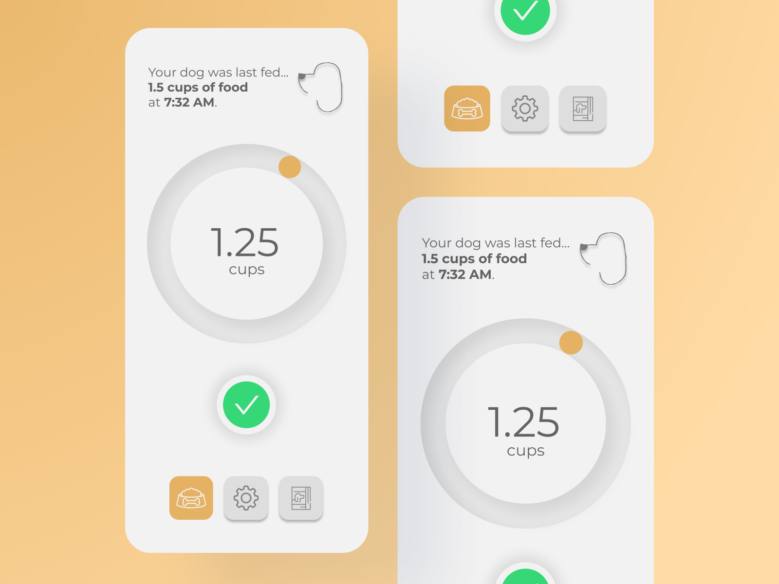 Neumorphic Dog Feeding App by Kaylan Wingard on Dribbble