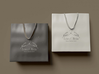 Love, Olivia Bridal Boutique Bags bags brand brand design brand identity branded branding collaterals design graphic design logo marketing mockup packaging paper bags