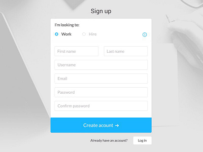 Portfoly signup create account modal portfolio sign up signup ui web web design