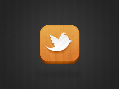 TweetNotes app icon margins notes paper practice tweet tweet notes twitter ui wood
