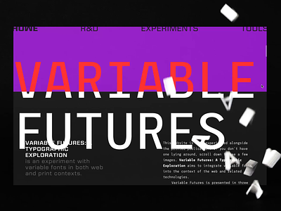 Variable Futures best awards development editorial design graphic design publication typography ui variable variable fonts web web design web development