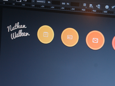 Navigation Full chalk colors icons nav orange personal portfolio red site ui warm web yellow