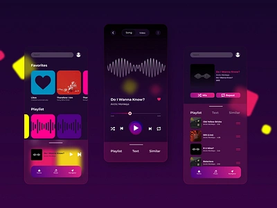 Music Mobile App Design design glassmorphism mobile app mobile app design mobile ui neomorphic ui ui design ux