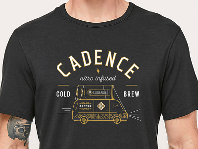 Cadence Tap Van Tour Tee branding design flat illustration typography vector vintage