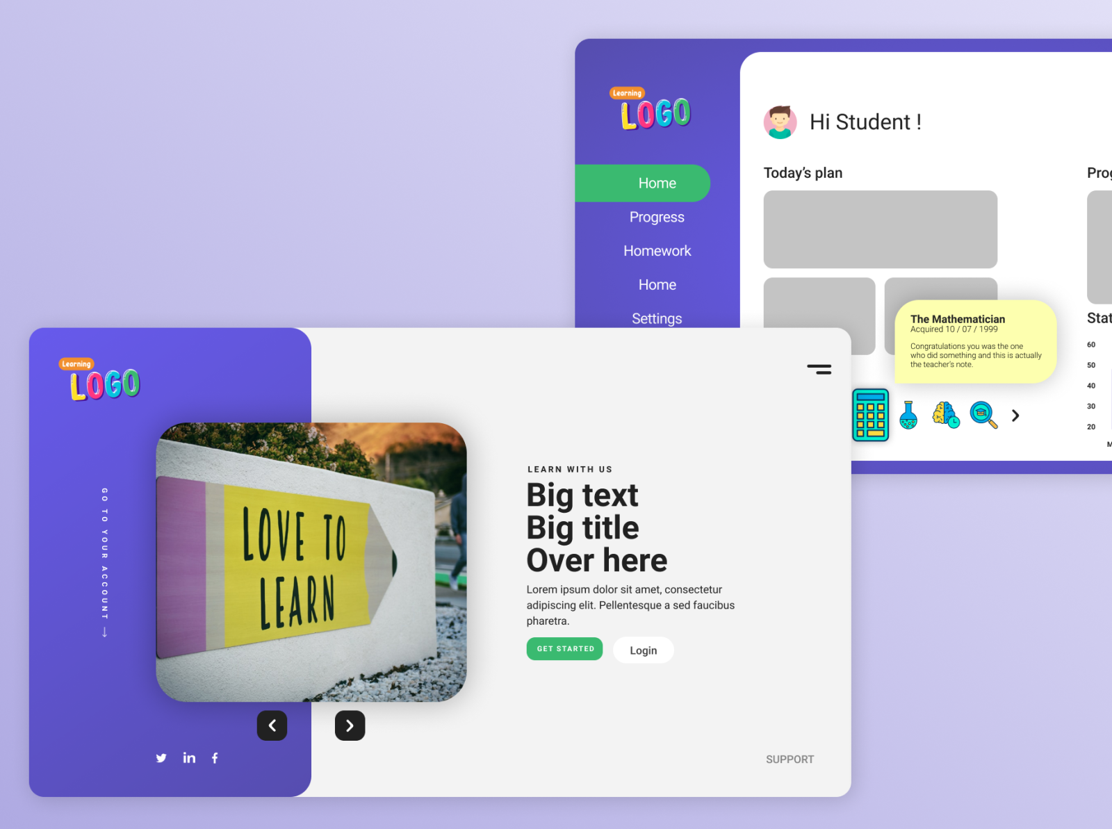 Kids learning web application UI by Oussama Ben Khdija on Dribbble