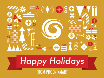PhoenixMart Holiday Card christmas holiday midcentury winter