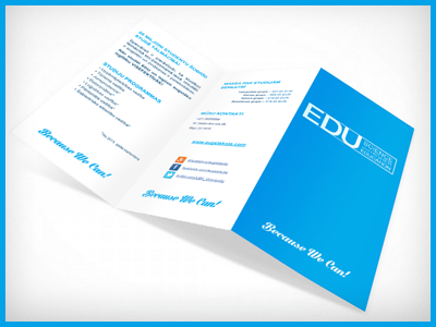 University brochure advertising blue branding brochure print