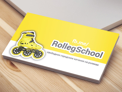 Rolling School business card branding business card graphic design yellow