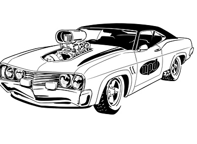 car illustration photoshop