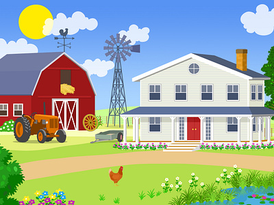 farmyard illustration photoshop