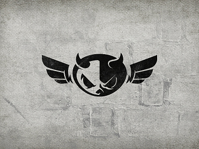 The Look black evil eyes horns icon idea look mark vector white wings