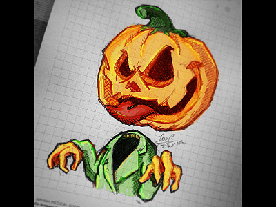 Jack O Lantern candy halloween holiday jack lantern pumpkin sketch