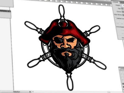 Pirate Head beard design pirate practice progress vector work