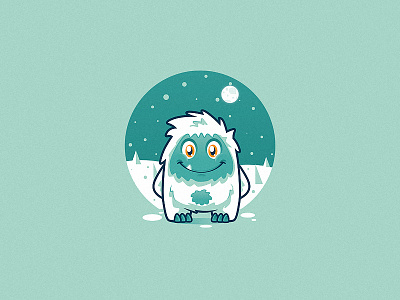 Yeti cute happy illustration monster small snow vector white winter yeti
