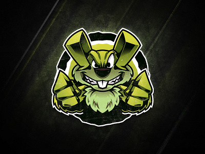 What's up doc' ? animal crazy fist green illustration look mean rabbit vector