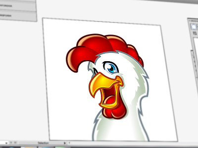 Rooster WIP chicken illustration mascot progress rooster smile vector work