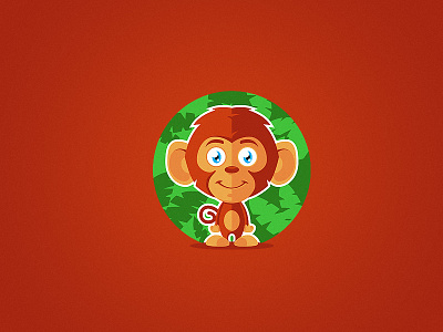 Monkey baby cute flat illustration monkey small vector