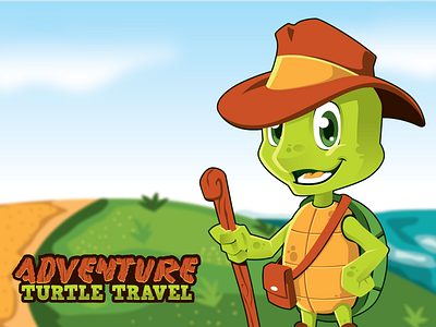 Adventure Turtle adventure fun green logo travel turtle vector