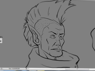 Wizard WIP drawing face peak photoshop sneak wizard working