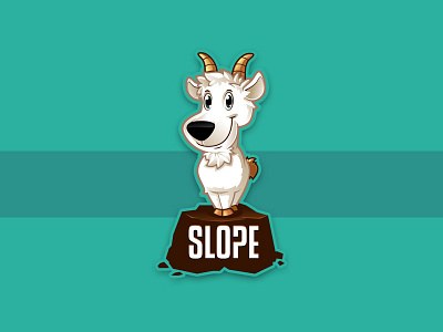 Slope goat cartoon charater goat happy illustration logo mascot vector