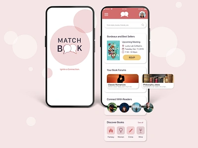 MatchBook app book club books concept concept design design hi fi interface interface design ios materialdesign mockup reading app ui user experience user interface design ux ui ux design ux research uxdesign