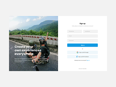 Travel X Sign up design memories moments registeration sign up travel travel x ui ux web design