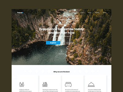 Travel X app design hero section landing page travel ui ux web design