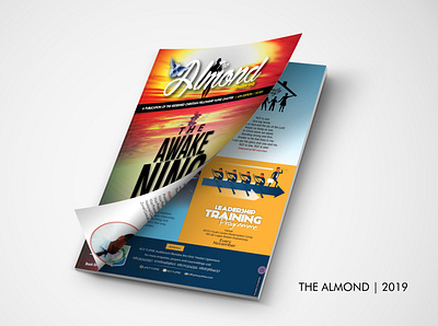 Almond Magazine almond cover page design first page graphic design magazine visual design