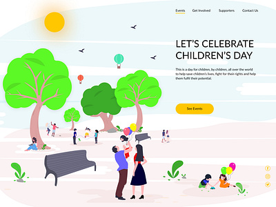 Children are our future celebrate childrens day concept design illustration june1 landing page design ui ux