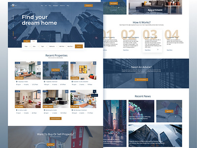 Real estate agency website concept