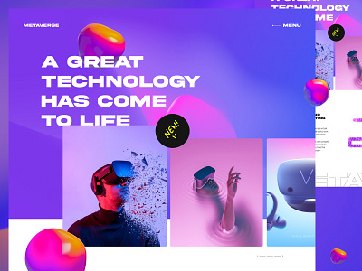 Metaverse - Technology 3d app artificial artificial intellegence crypto cryptocurrency futuristic gradient landing page meta metaverse nfts technology trendy uidesignhunt uiux virtual virtual reality web web 3.0