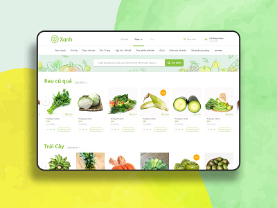 Xanh shop - Redesign design green illustration redesign ui vegetables website