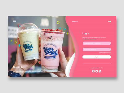 Login Page For Yourgood app design illustration mobile app design ui ux web website