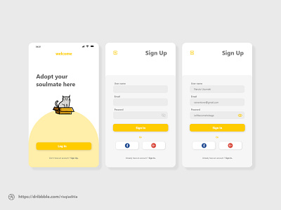 Make A Sign Up Design for Adopt Me dailyui dailyuichallenge design illustration mobile app design modern ui ux