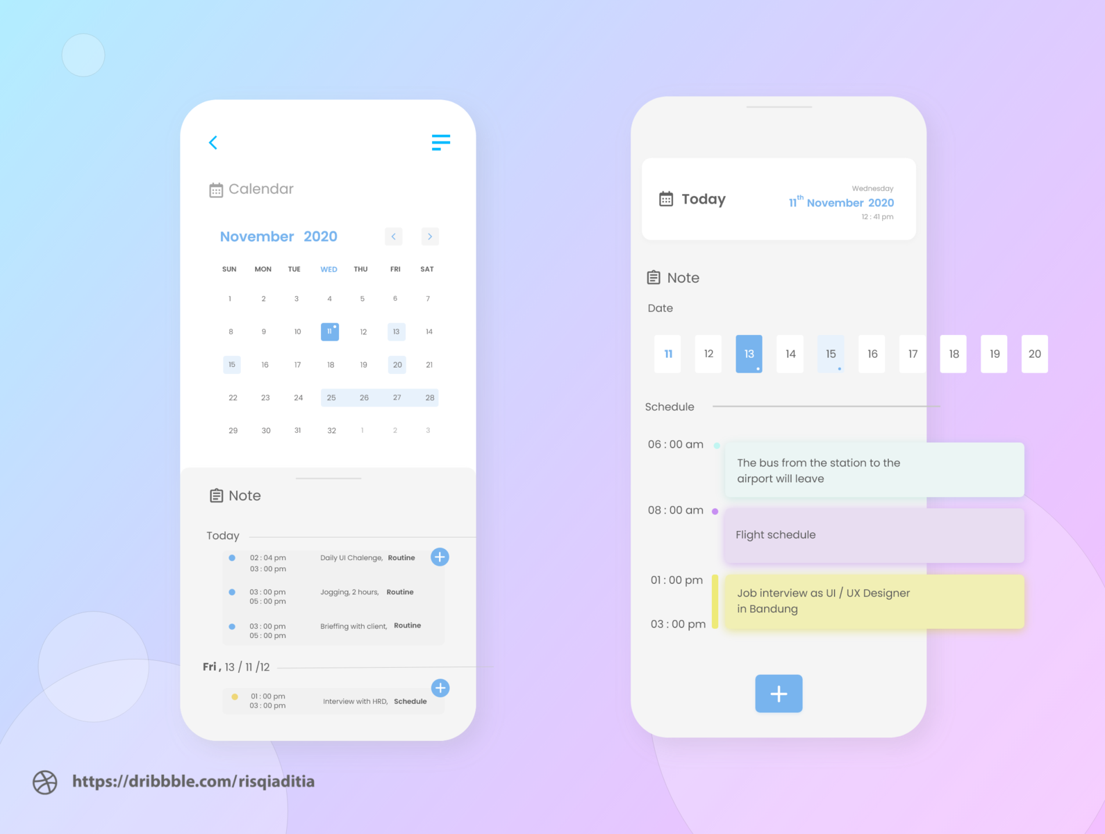 Make A Calendar UI/UX Design #DailyUI by Risqi Aditia on Dribbble