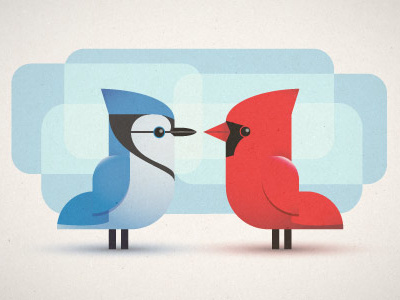 Blue jay & Cardinal illustration