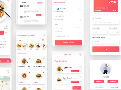 Food Delivery App UI android app app booking dailyui design food food app food delivery ios minimal online typography ui uiux