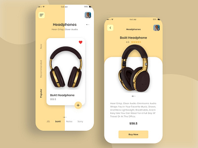 Headphone Store UI android app app app design branding dailyui design gadgets headphone headphonestore minimal store typography ui uiux