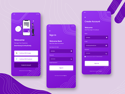 Signin / Signup - Screens android app dailyui design illustration minimal typography ui uiux